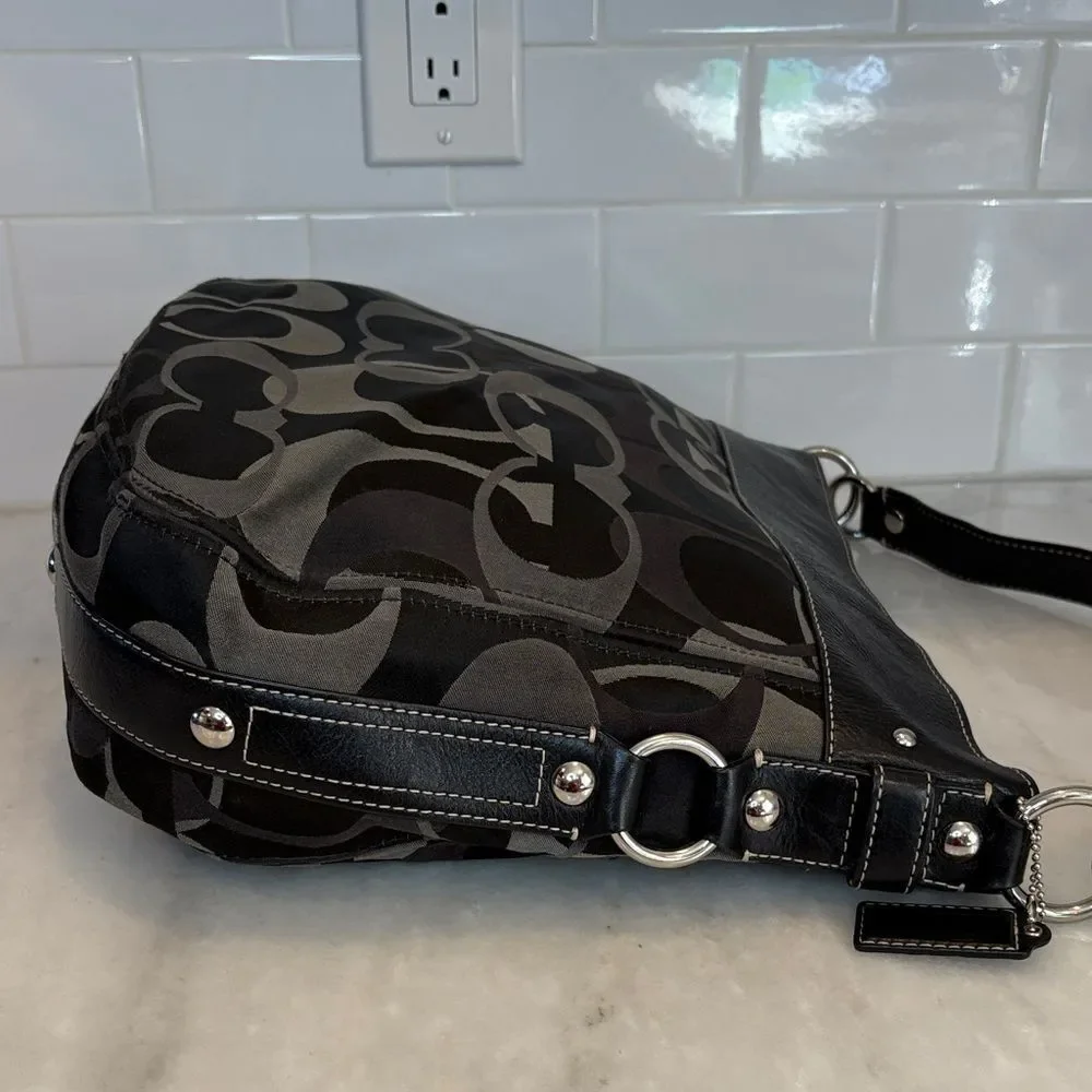 Coach Bag Purse Handbag Y2K Pocketbook Zoe Black and Gray Signature Tote